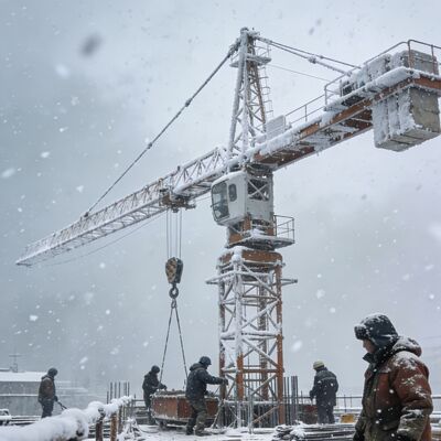 Zindywidualizowany żuraw wieżowy z przesuwaniem 0-0,64 rmin i podnoszeniem 80 40mmin Zaprojektowany do operacji ciężkich ładunków